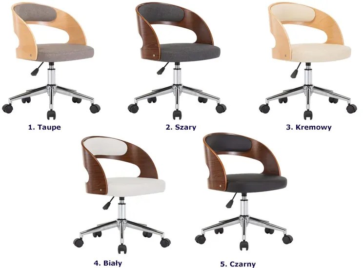 Tapicerowany fotel obrotowy retro taupe T4-F82