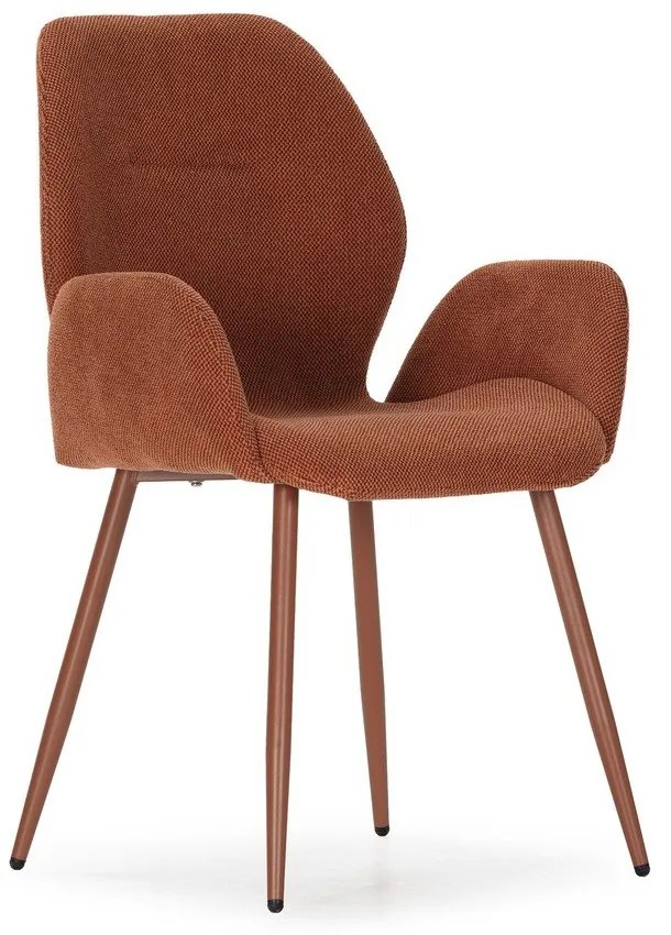 Tapicerowane fotele jadalniane zestaw 2 szt. w kolorze terakoty Ansu – Marckeric