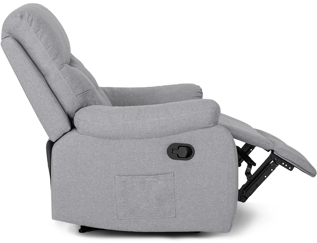 Fotel Masujący INTER 2 Rozkładany z Podnóżkiem Szary Nowoczesny