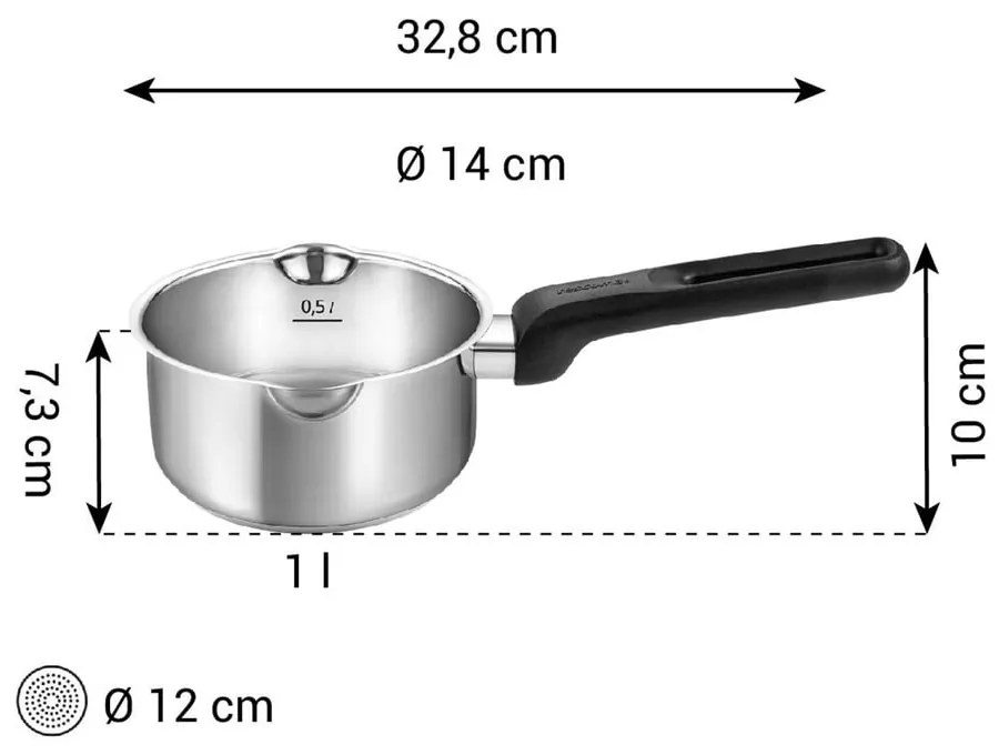 Rondel ze stali nierdzewnej odpowiedni na indukcję 1 l Brava – Tescoma