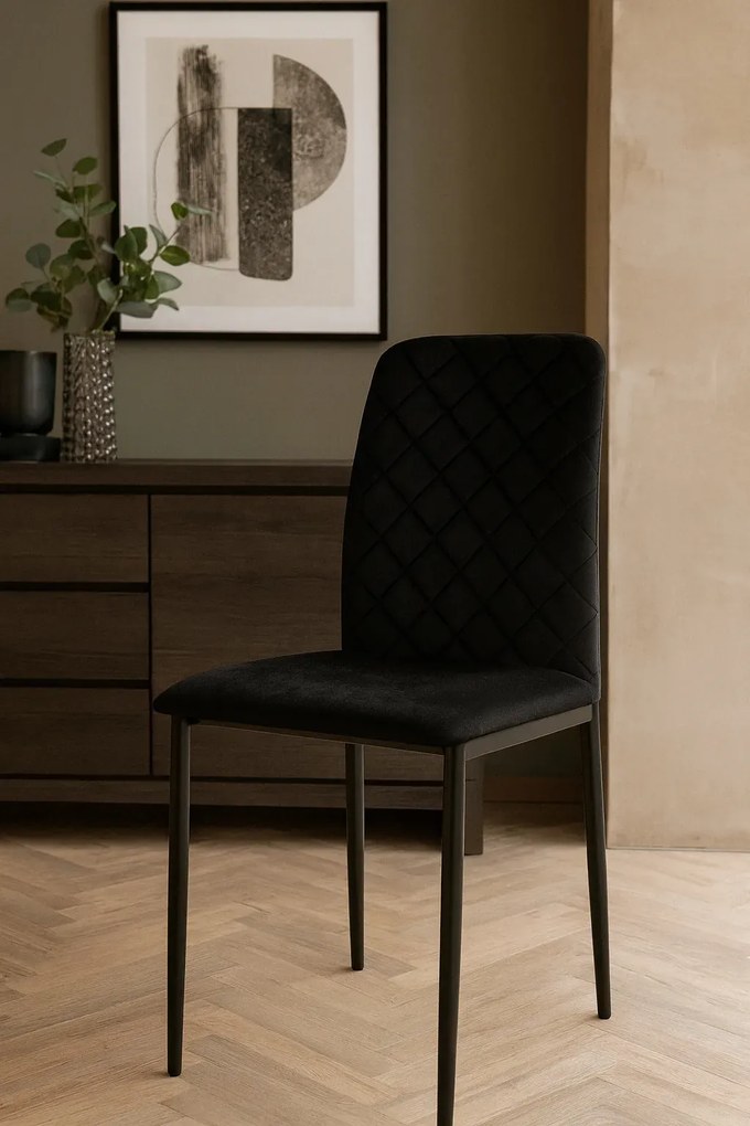 Czarne krzesło tapicerowane  A2-G38