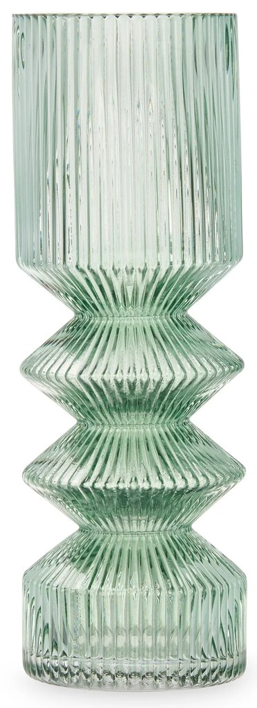 Szklany wazon tuba ryflowane szkło, 8 x 23 cm