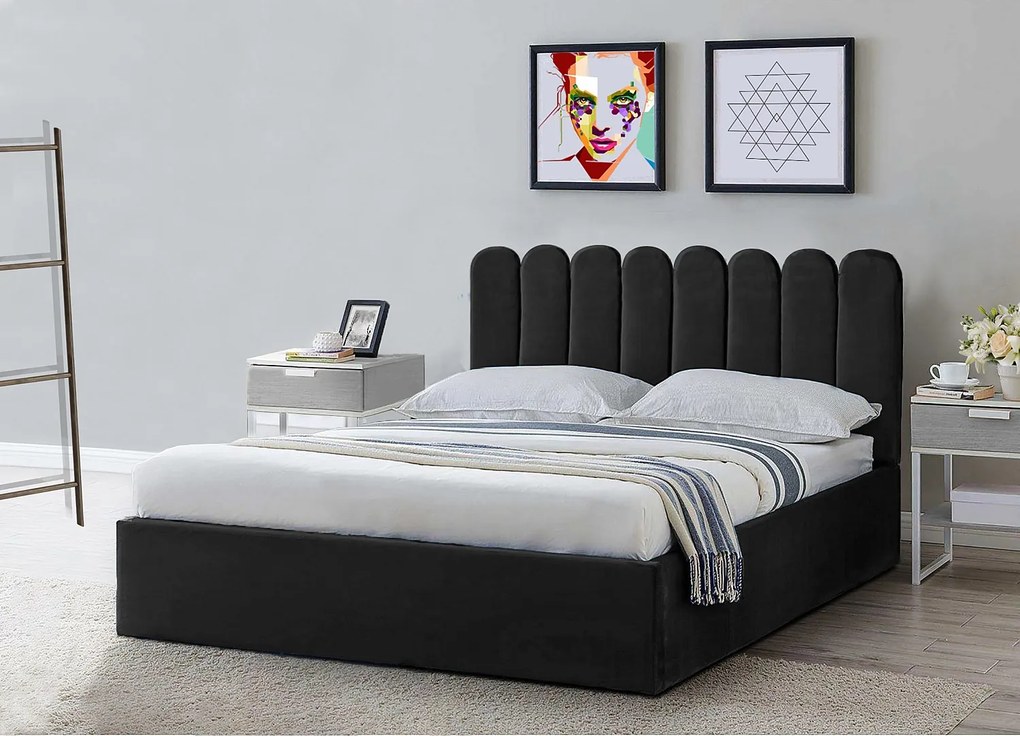 Tapicerowane łóżko Venezia 130x212x90 cm, powierzchnia spania 120x200 cm, schowek, podnośnik, tkanina Monolith szary