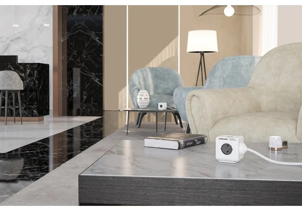 Rozgałęźnik do gniazdka 13 cm PowerCube Extended USB – Cubenest