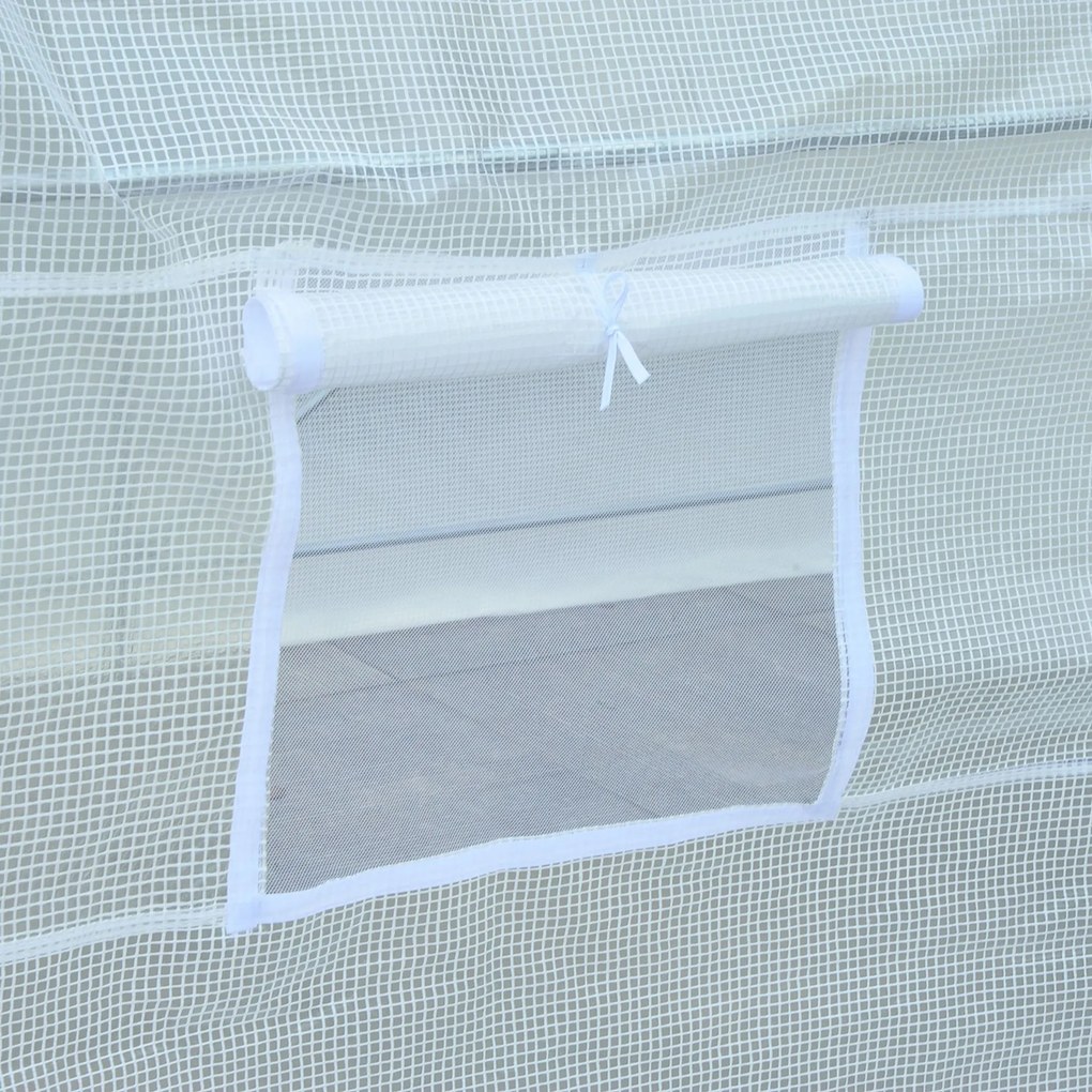 Outsunny Szklarnia Tunelowa Ogrodnicza Biała Praktyczna i Wytrzymała 245x200x200cm | Aosom PL