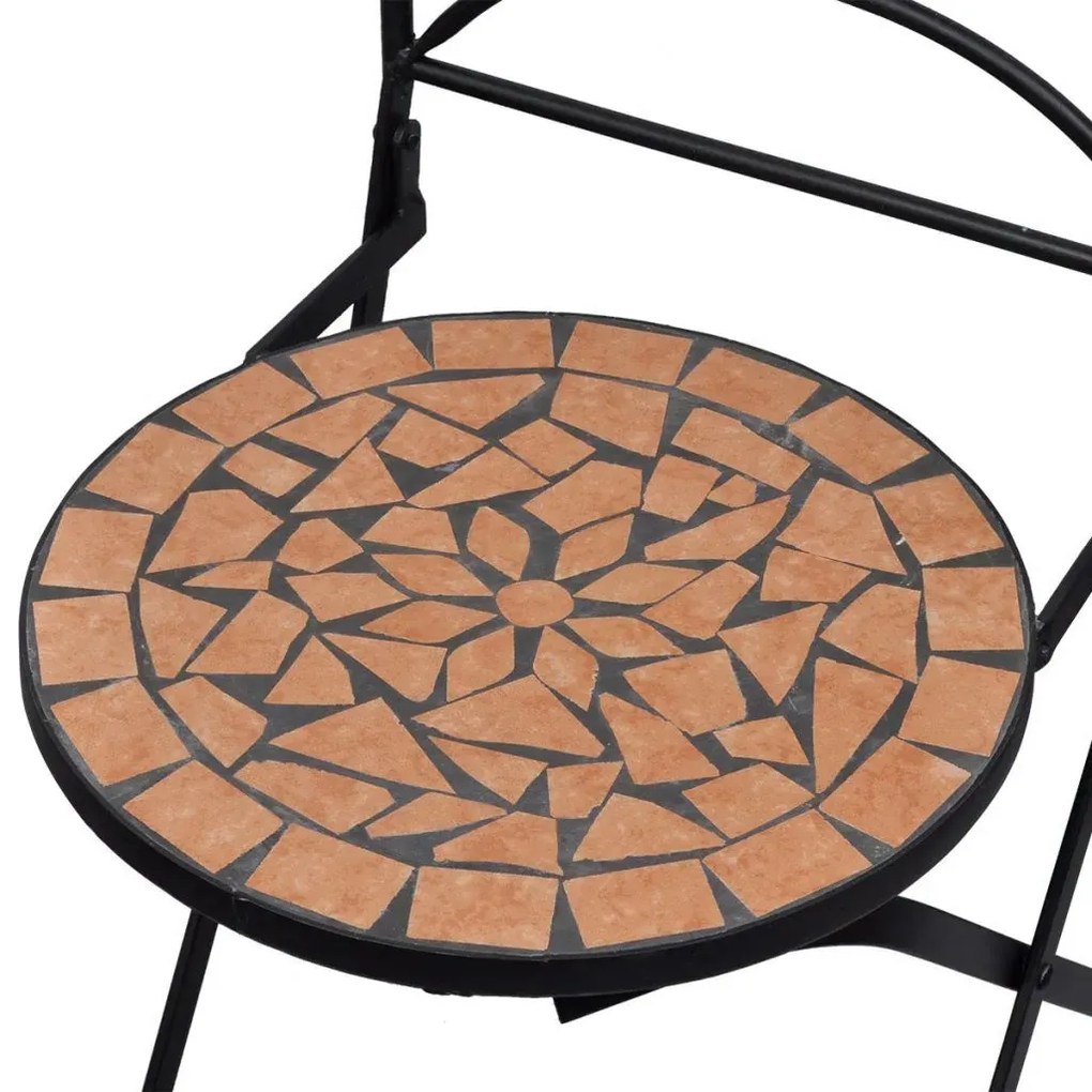 Zestaw ceramicznych krzeseł ogrodowych Zarvin - brązowy