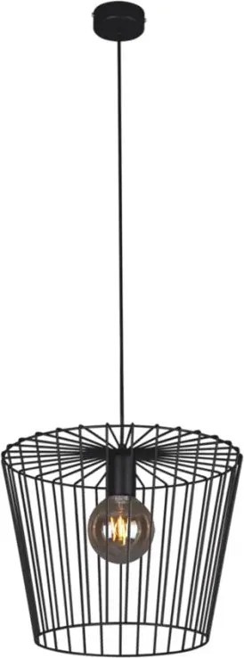 Czarna industrialna lampa wisząca druciana - 7X S565 F8-M09