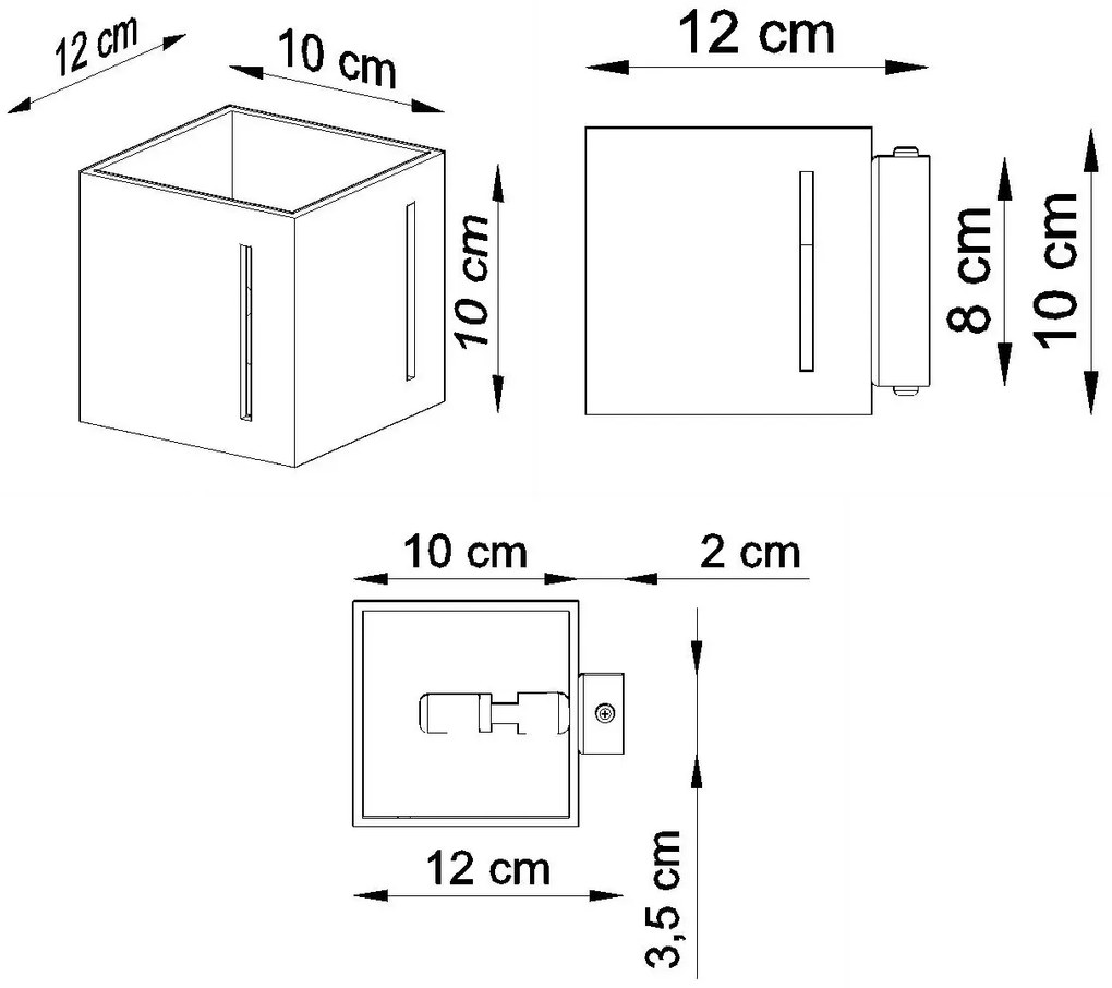 Biały geometryczny kinkiet kostka - 12X EX525 D0-Z34