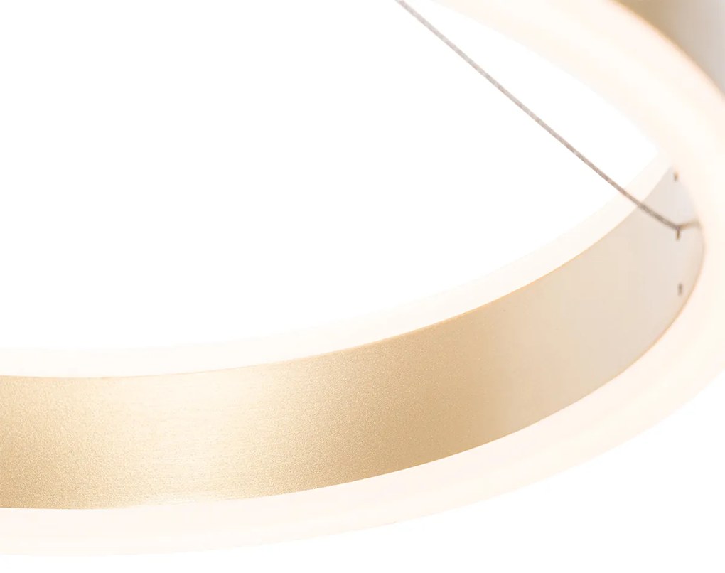 Lampa wisząca mosiężna 30 cm z LED 3-stopniowy ściemniacz - LyaniDesignerski Oswietlenie wewnetrzne