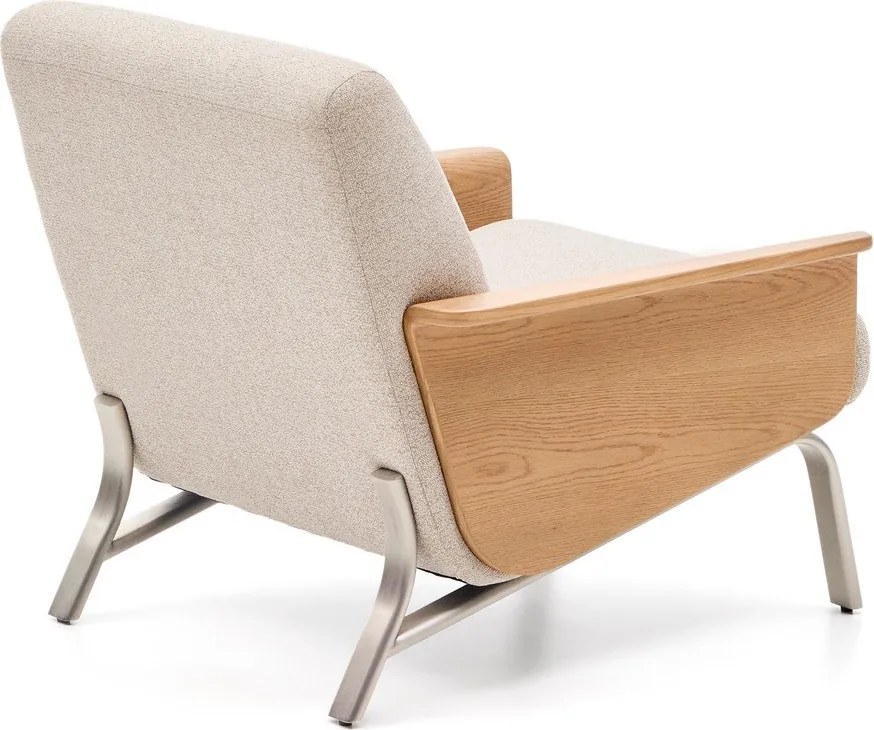 Beżowy fotel z tkaniny szenilowej Amsen – Kave Home