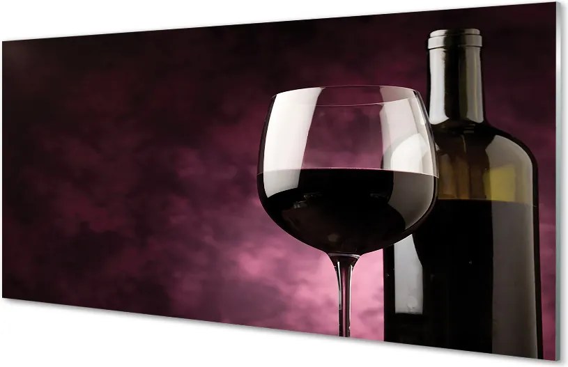 Szklany Panel Butelka i Kieliszek Wina