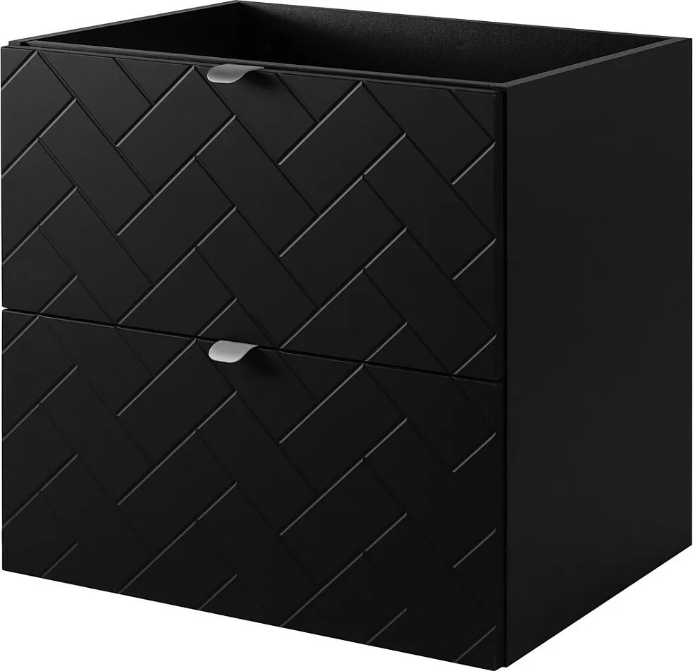 Meble łazienkowe, Czarny Mat, 60 x 57 x 46 cm, uchwyty srebrne