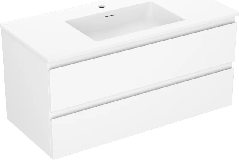 Mexen Orio szafka łazienkowa 100 cm z umywalką Otis, 2 szuflady, biała mat - 91A10-10047-2-BFF01-W18M01