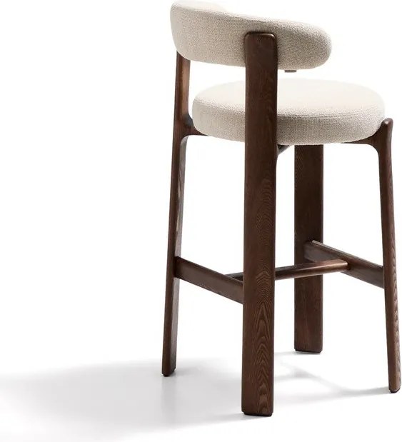 Hoker w kolorze beżowo-ciemnonaturalnym z litego drewna jesionowego (wysokość siedziska 75 cm) Granite – Kave Home