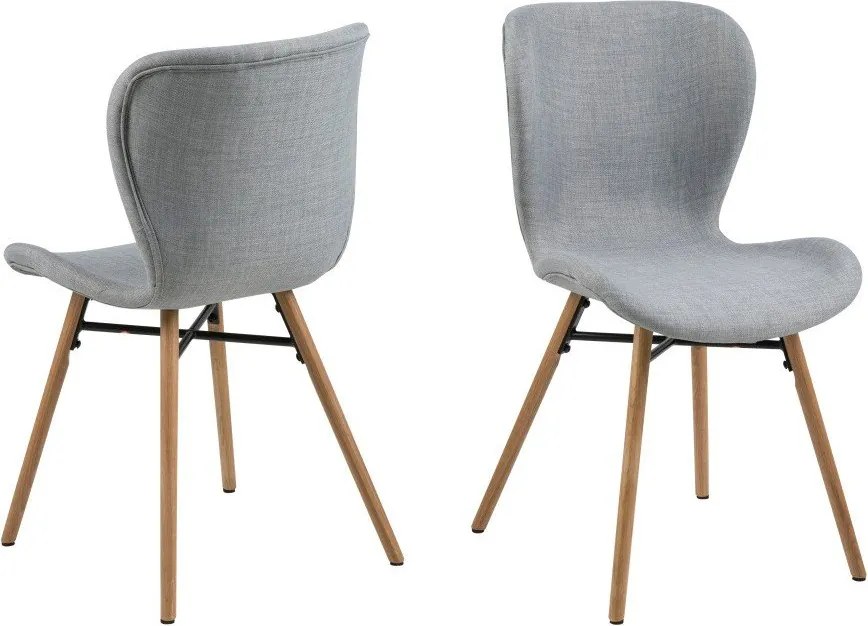 Zestaw 2 jasnoszarych krzeseł Actona Batilda