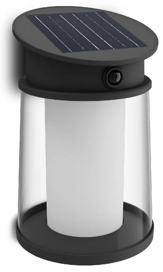Philips Juda UltraEfficient solarna lampa LED z czujnikiem, czarna, 3,2 W, 500 lm, 4000 K