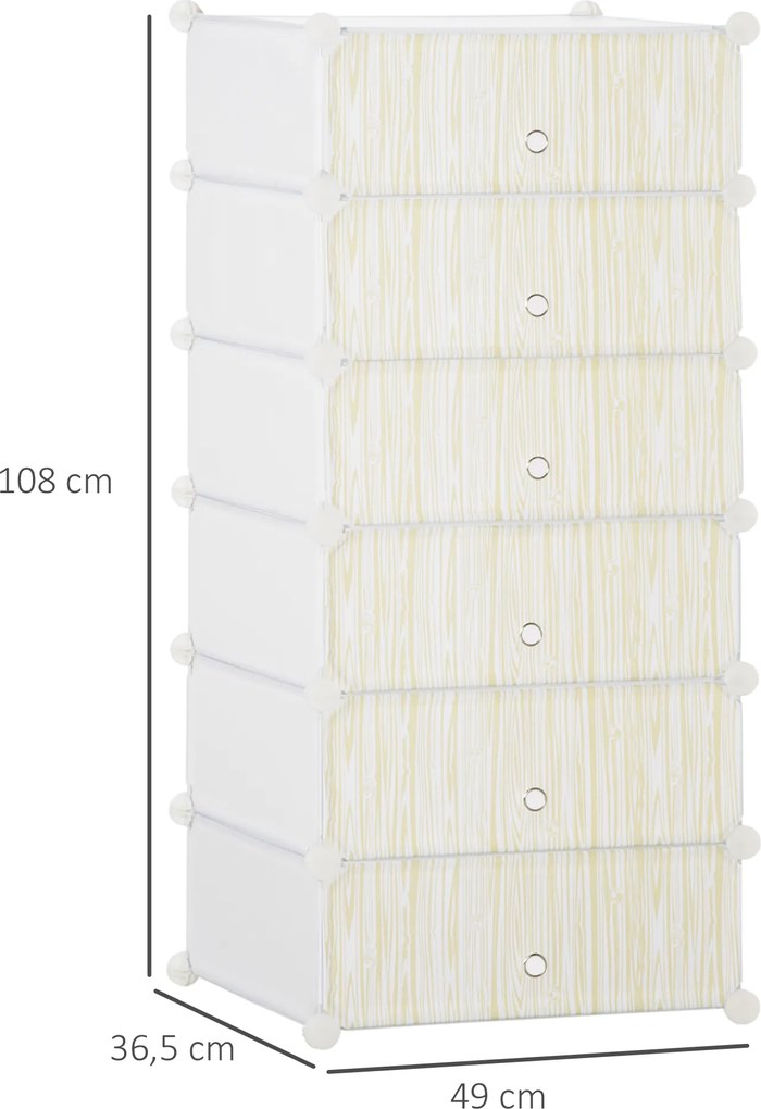 HOMCOM Modułowy System Regałów na 12 par butów, 49 cm x 36,5 cm x 108 cm, Biały