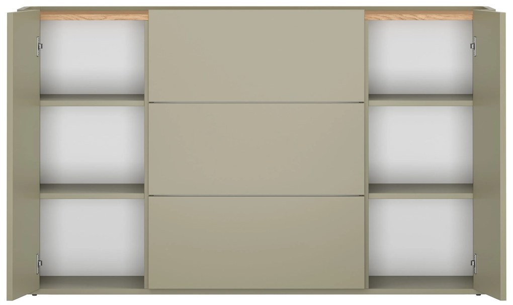 Komoda Elivo 150 cm z szufladami - eukaliptus / dąb baltic dune
