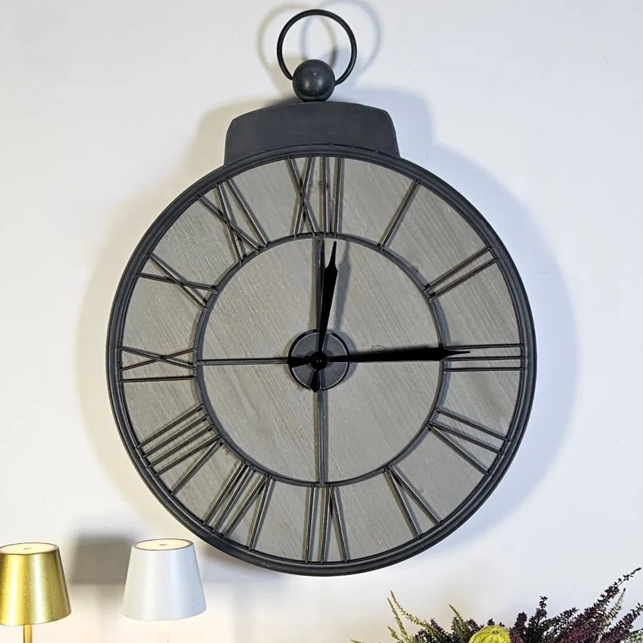 Zegar ścienny w styl rustykalnym, średnica 80cm