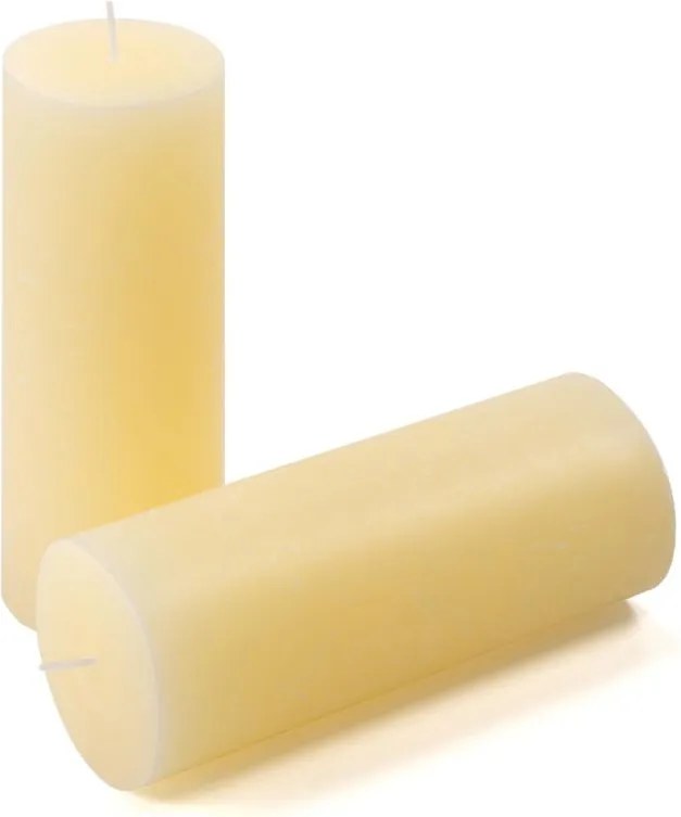Zestaw świec rustykalnych, 20 cm, Ø 7,5 cm, kremowe, 6 szt.
