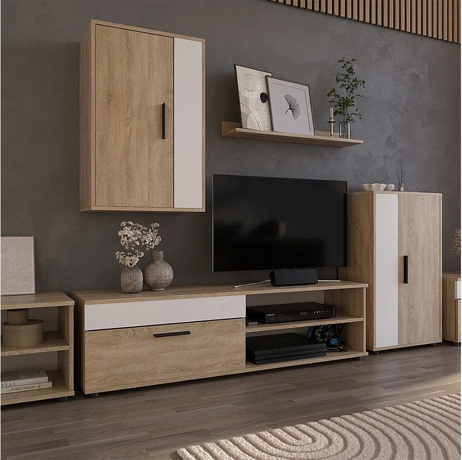 Szafka dolna i półka sonoma/biały 139.8x35.3x38.9 berno