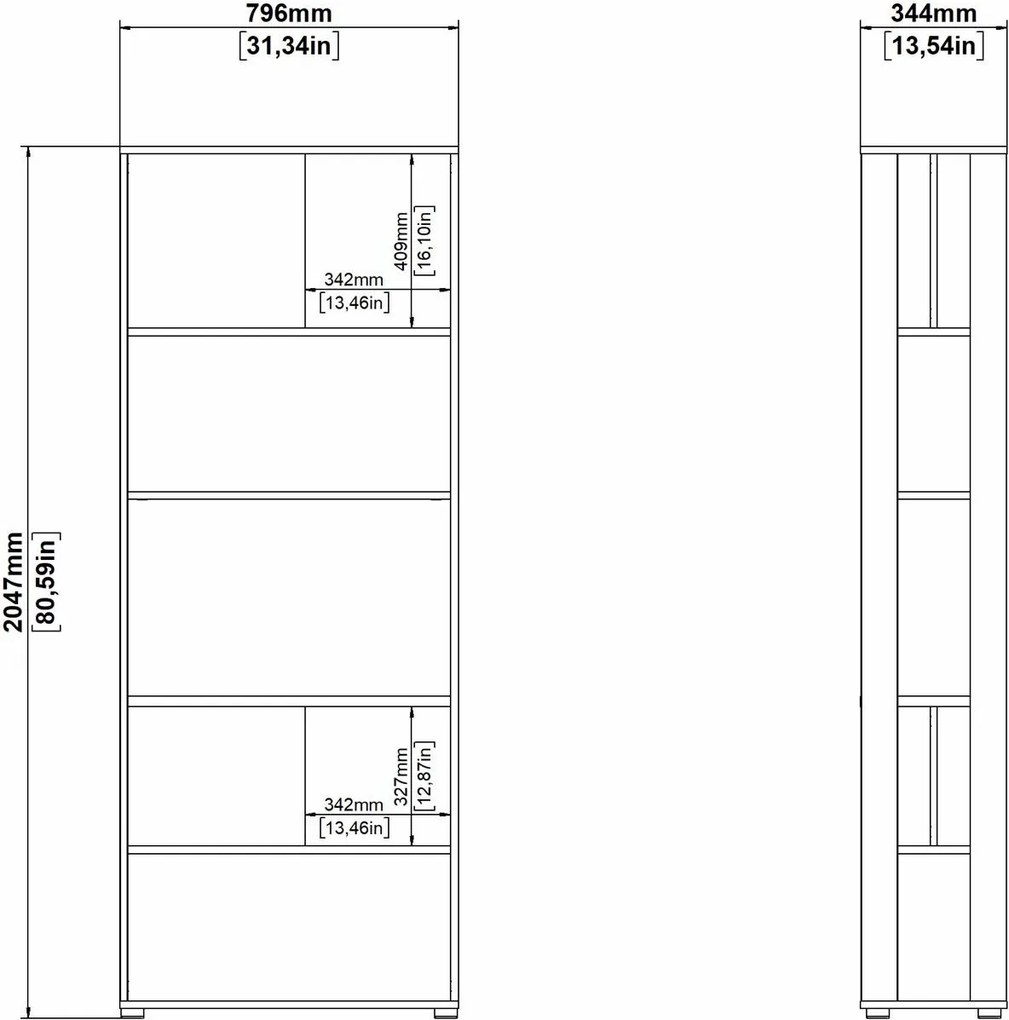 Biurko z regałem i kontenerkiem Sign jackson hickory/biały mat