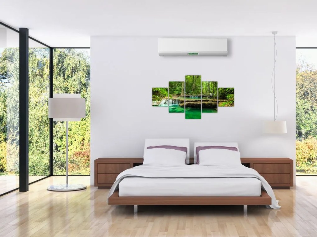 Obraz - Wodospad Erawan w Kanchanaburi, Tajlandia (125x70 cm)