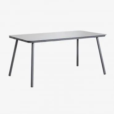 Prostokątny Stół Jadalniany 160x90 Cm Ze Szkła I Aluminium Arhiza Grafitowa Szarość - Sklum