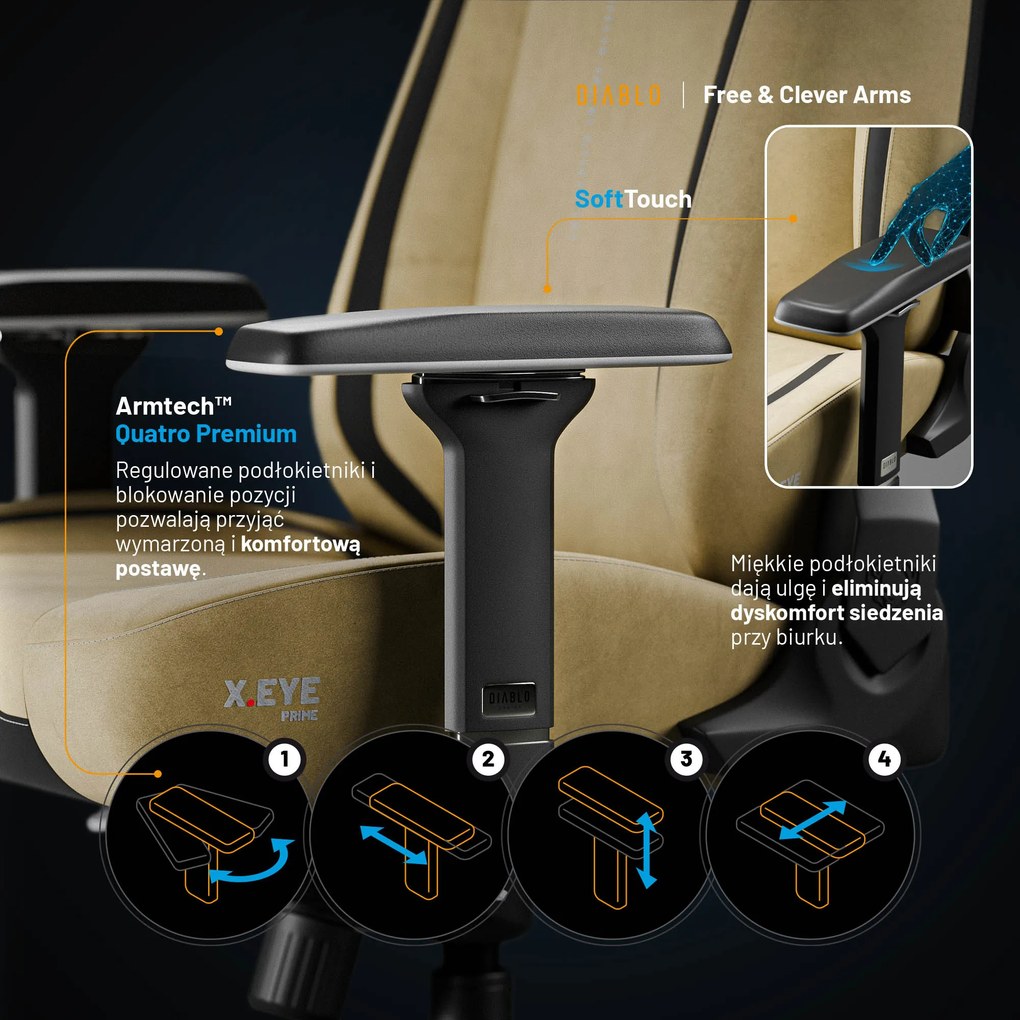 Fotel Diablo X.Eye Prime Broken Gold Normal Size