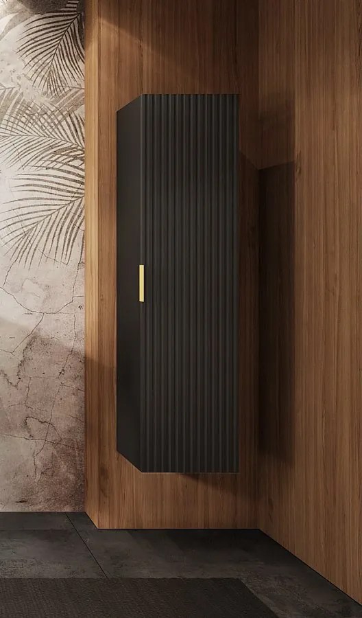 Słupek łazienkowy ryflowany FLOW 136 cm czarny