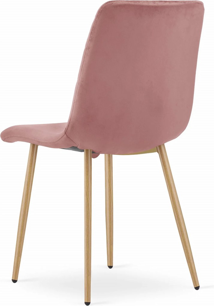 Różowe welurowe krzesło TURIN