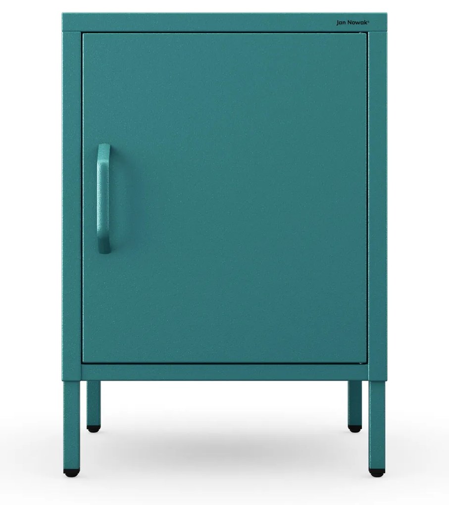 Szafka nocna metalowa na nóżkach morska, 424x595x400 mm: MIA Modern