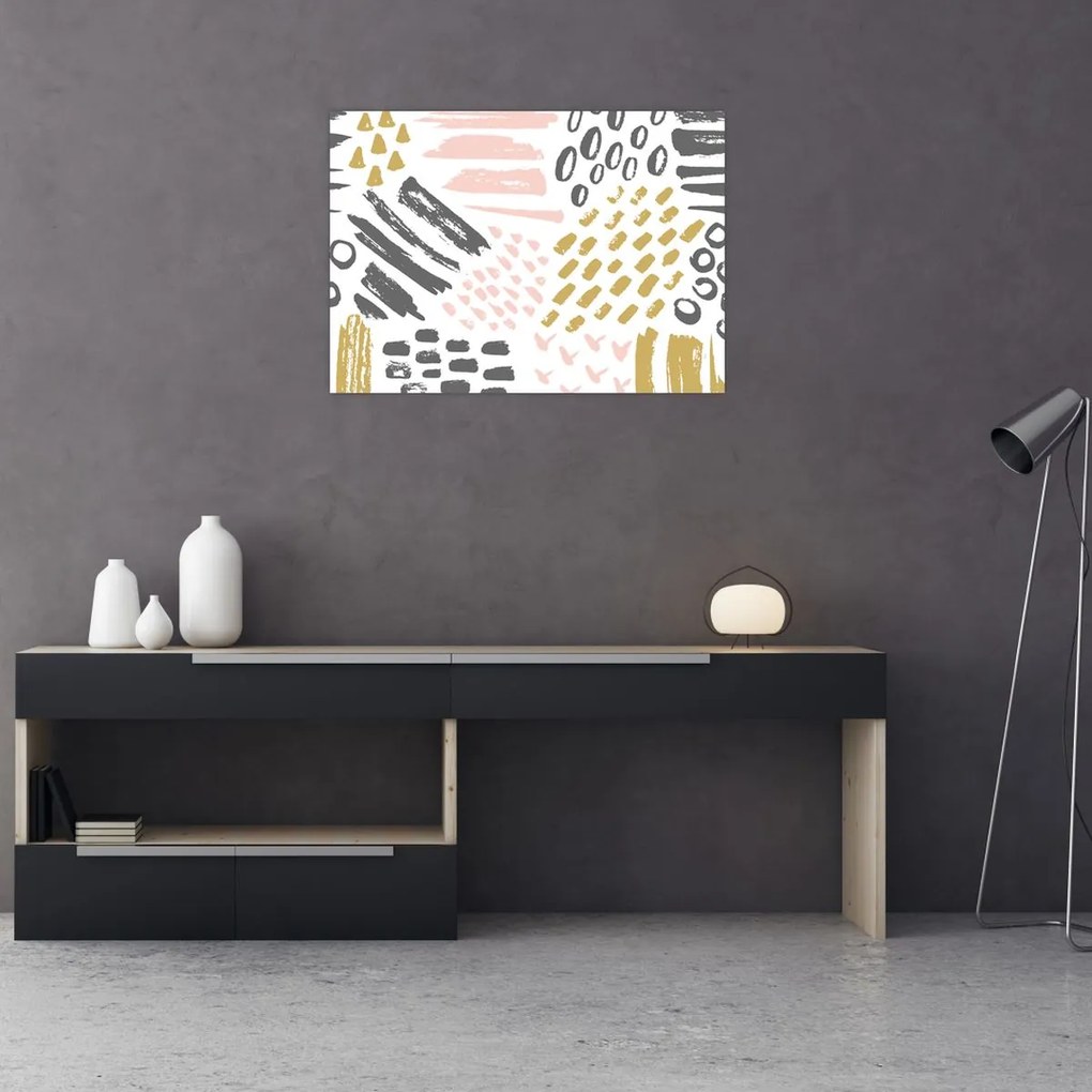 Obraz na szkle - Uderzenia abstrakcyjne (70x50 cm)