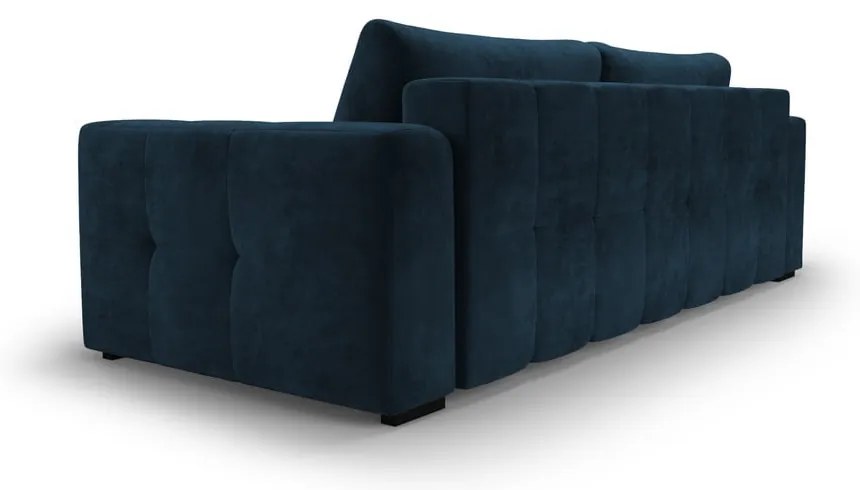 Ciemnoniebieska aksamitna rozkładana sofa Milo Casa Luca