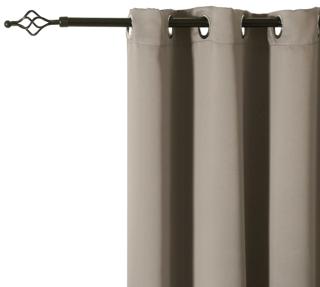 Jasnobrązowa zasłona OXFORD 140x250 cm Zawieszanie: Taśma z wiązaniami