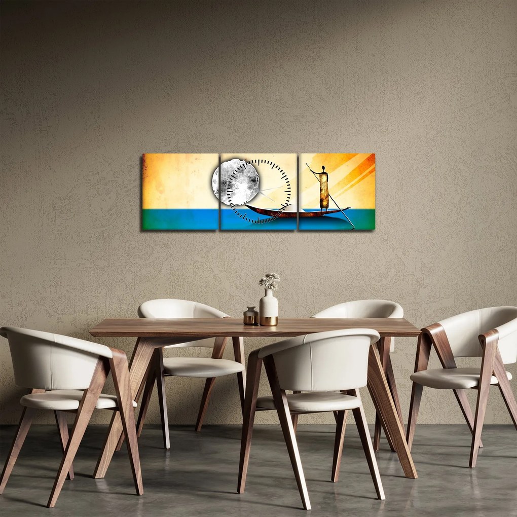 Obraz - Malarstwo starożytne (z zegarem) (90x30 cm)
