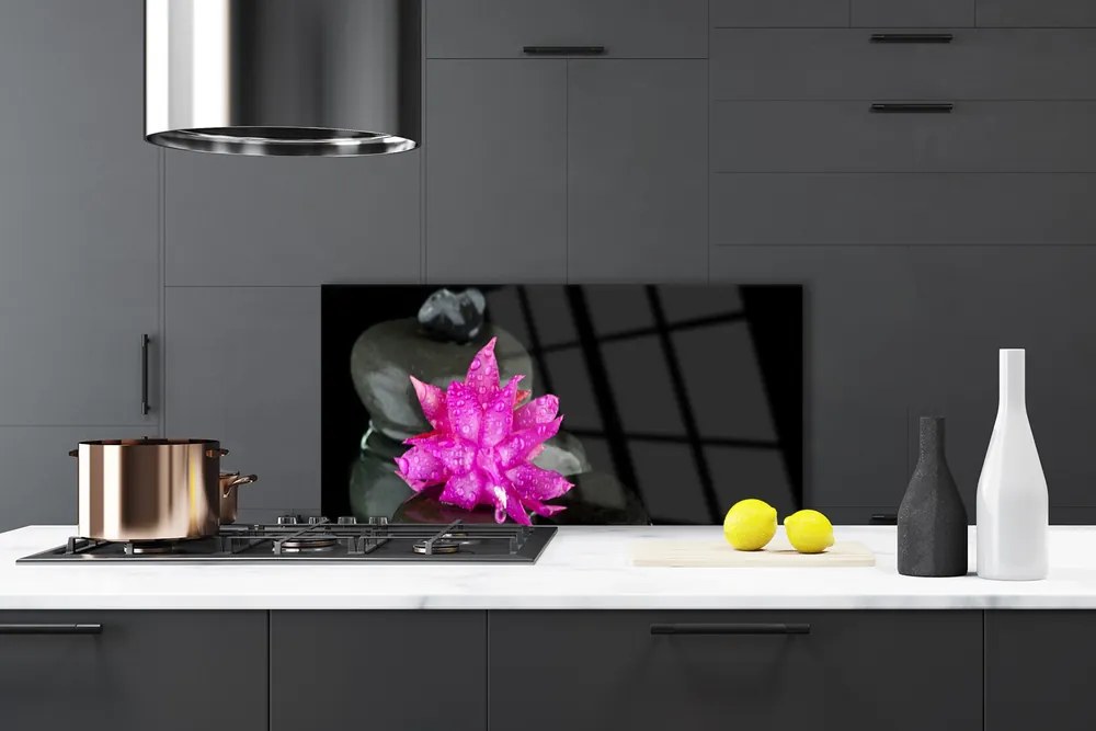 Panel Kuchenny Elegancja Zen: Kwiat I Głazy