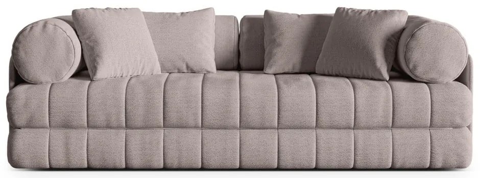 Szarobeżowa rozkładana sofa z materiału bouclé 206 cm Kemi – Cosmopolitan Design