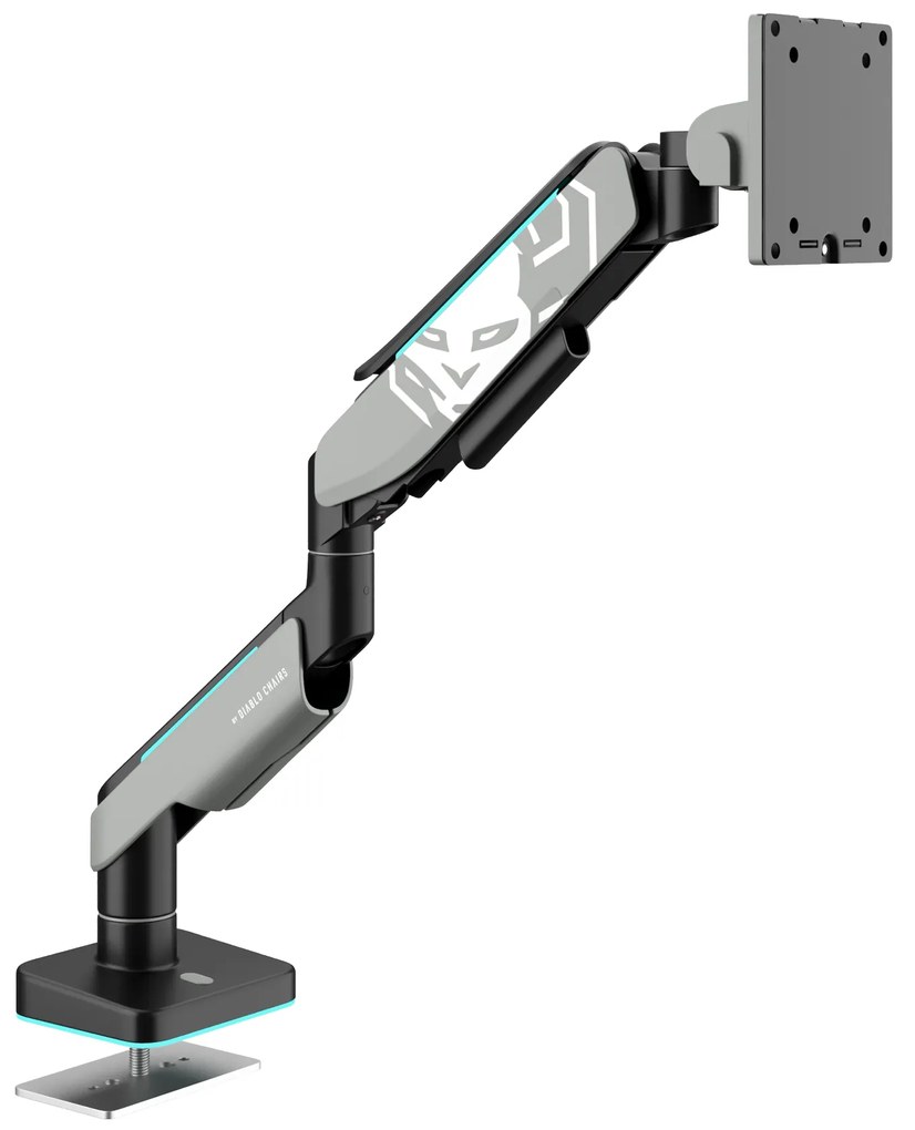 Uchwyt na monitor 49 cali, szaro-czarny LED RGB X-ARM