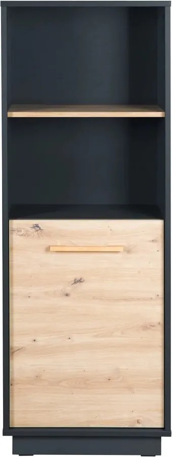 Antracytowo-naturalny regał dziecięcy w dekorze dębu 55x150 cm Lenn – Roba