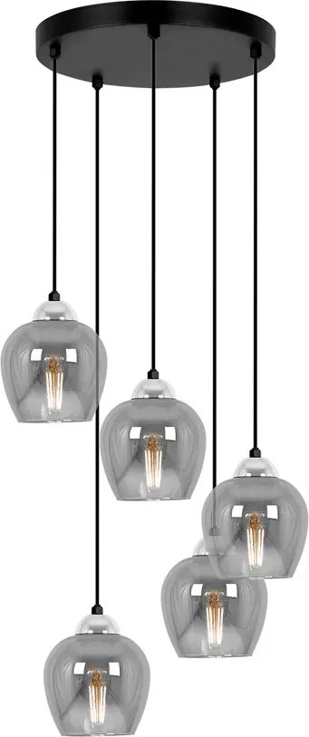 Lampa wisząca ze szklanymi kloszami szara C8-C06
