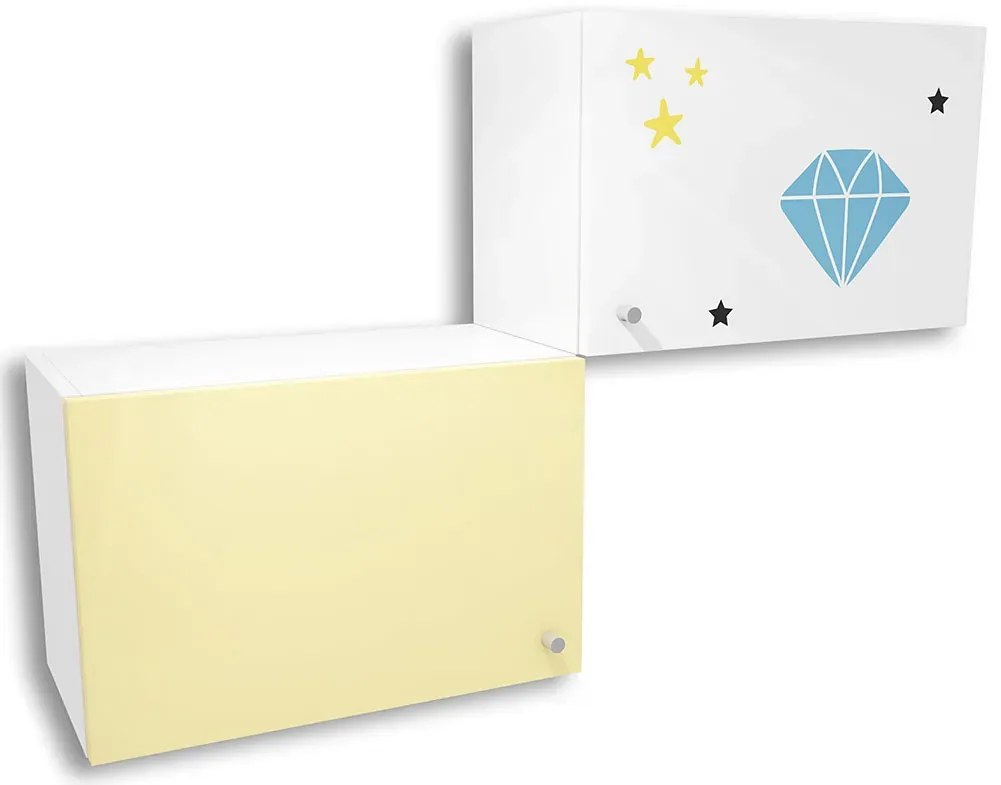 Biało-żółta szafka dziecięca P7-W53