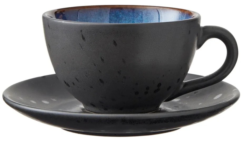 Czarne kamionkowe filiżanki zestaw 4 szt. 240 ml Black/Mix – Bitz