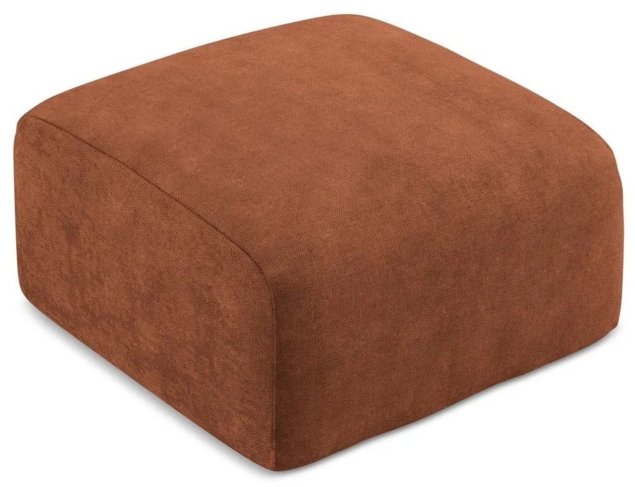 Podnóżek z tkaniny szenilowej w kolorze terakoty Leila – Makamii