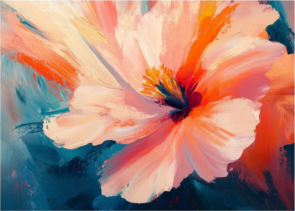 Obraz na szkle - Malowany kwiat (70x50 cm)