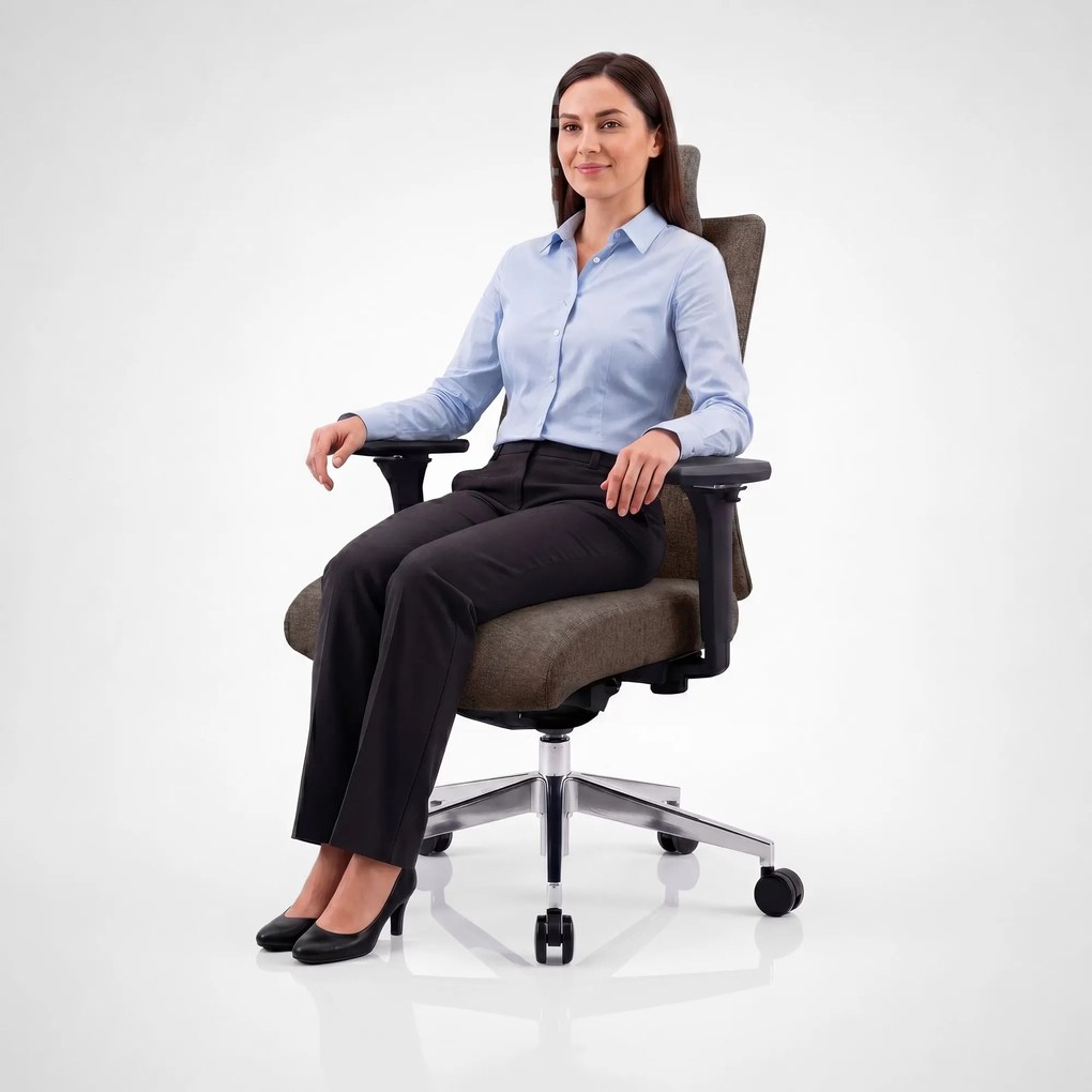 Fotel biurowy ergonomiczny brązowy VECTOR
