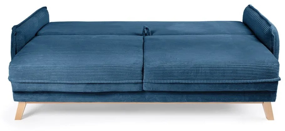 Niebieska sztruksowa rozkładana sofa 218 cm Tori – Bonami Selection