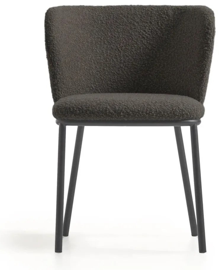 Czarny tapicerowany fotel jadalniany Ciselia – Kave Home