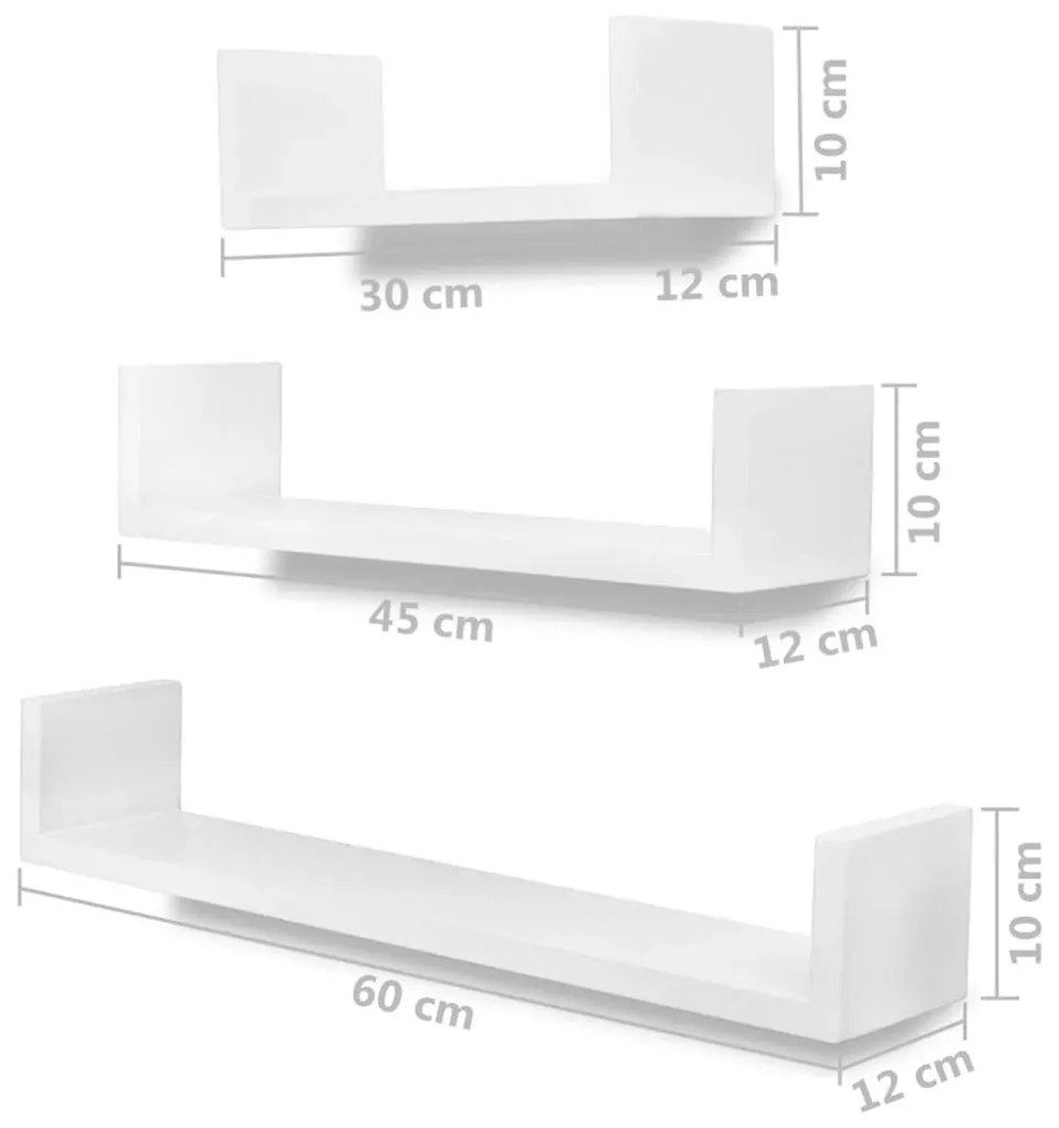 Zestaw modułowych półek ściennych Baffic 4X - biały