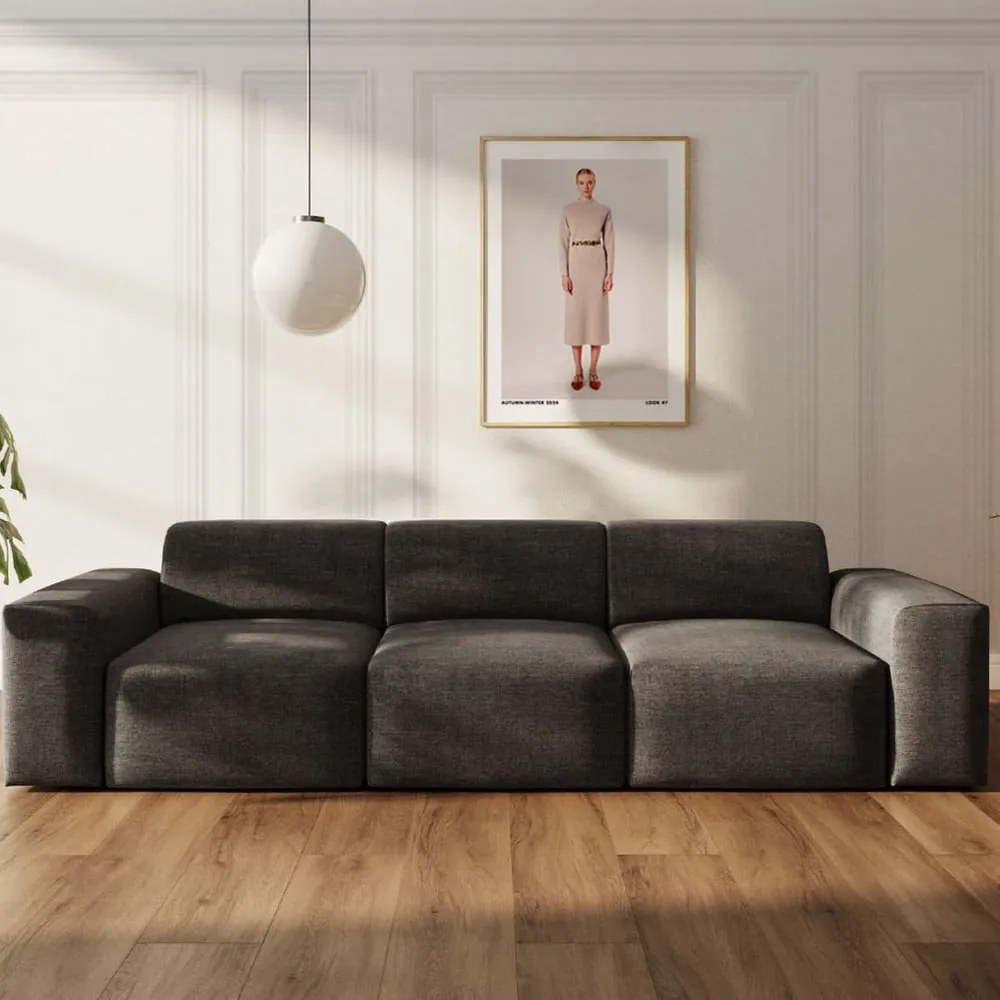 Antracytowa sofa 285 cm Villet – Rodier